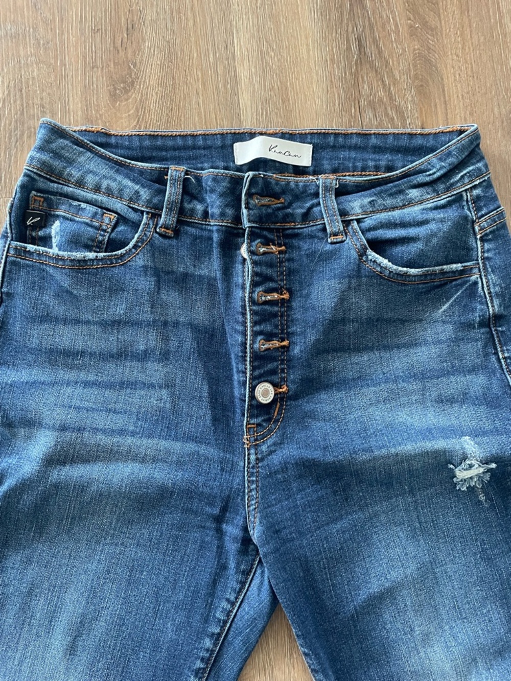 KanCan Button-Fly Ankle Jeans - Medium Blue Wash